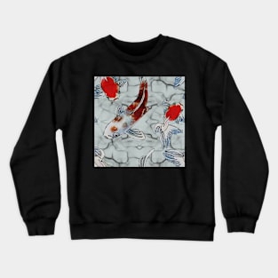 White Marble Koi Fish Crewneck Sweatshirt